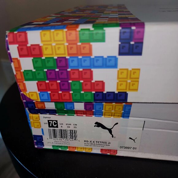 Size 7 Y (GS) PUMA x TETRIS RS-X Black-Luminous Blue - Picture 12 of 12